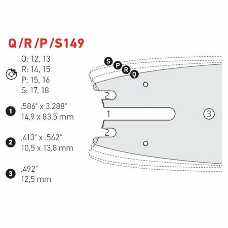 OREGON Harvester Guide Bar, 75cm, .404'' Pitch, .080'' Gauge, SpeedMax, Replaceable Sprocket Nose, Jet-Fit 752SLRR149